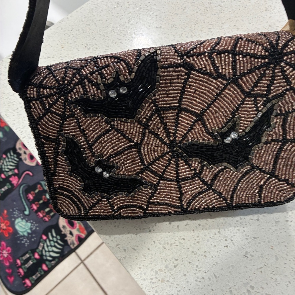Beaded Bat Design Shoulder Bag View 2